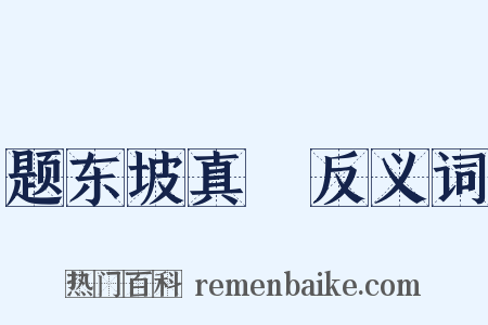 题东坡真跡反义词是什么意思的图片